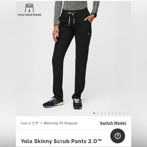 NWT FIGS yola scrub pants with yoga waistband, black, petite, size Large